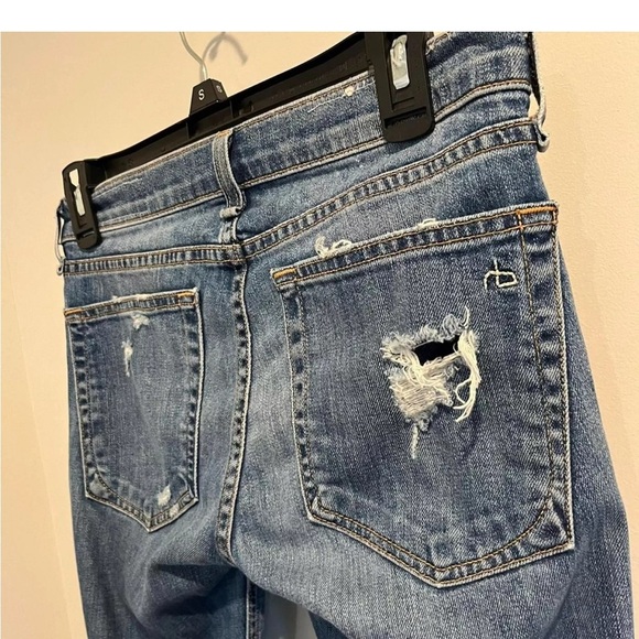 Rag & Bone Women’s 24 Dre Low Rise Slim Boyfriend Distressed Jeans - Picture 4 of 10